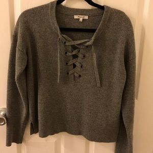 Lace up sweater